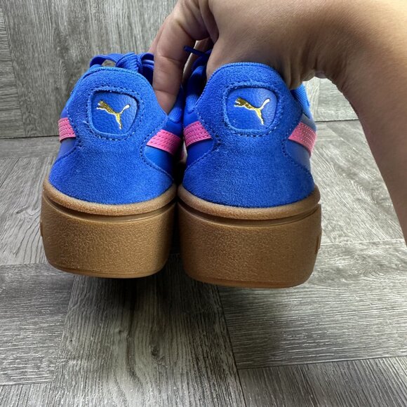 Puma Club II Era Women's size 8 Blue Pink Gum Bottom Platform Shoes - Picture 6 of 8